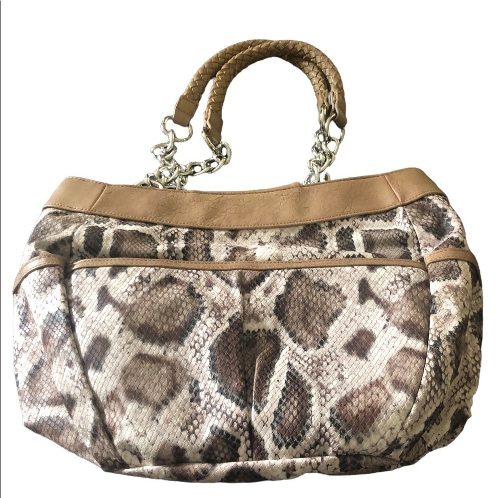Miche Bianca Faux Leather Snake Print Demi Bag Braided Straps Base Bag & Shell - Picture 2 of 9